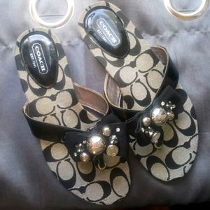 Coach Black Slip on Sandals Sylivia Women's Sz. 6